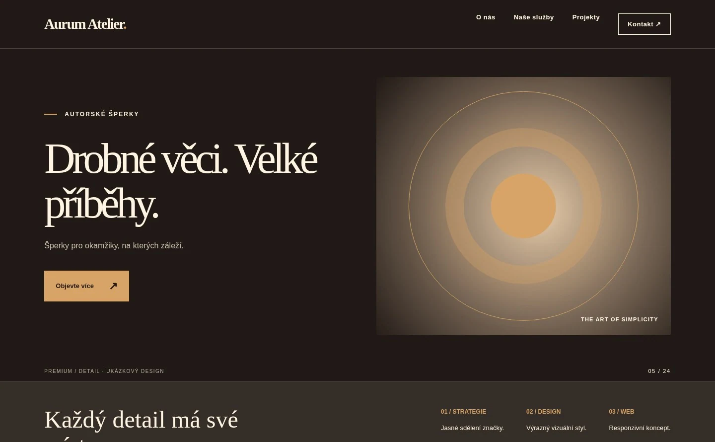 Vizuální ukázka Prémiová prezentace produktů